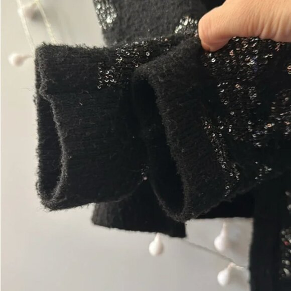 SEQUIN METALLIC THREAD KNIT CARDIGANBLACK size S - Picture 8 of 11